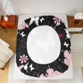 thumbnail image 5 of Feelyou Kawaii Pink Butterfly Full Size Sheets for Teen, Cartoon Cherry Blossoms Bed Sheets, Tribal Mandala Style Sheet Sets, Luxury Bedroom Decor, 4pcs, 5 of 7