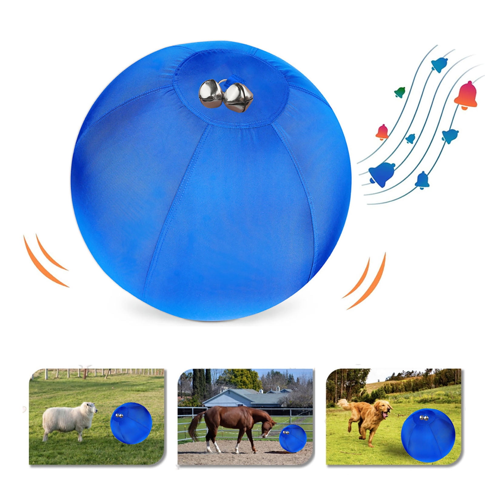 Inflatable Dog Toy Set 18inch Herding Set For Dogs And Horses Durable Water Proof Dog Toy Layer Large Interactive Pet Play For Cattle Dogs And All Herding Breeds 45cm Blue