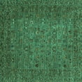 thumbnail image 1 of Ahgly Company Machine Washable Indoor Square Abstract Turquoise Blue Modern Area Rugs, 5' Square, 1 of 4