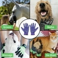 thumbnail image 3 of HandsOn Pet Grooming Gloves for Cats, Dogs, and Horses, Mono, Purple, Extra Large, 3 of 6