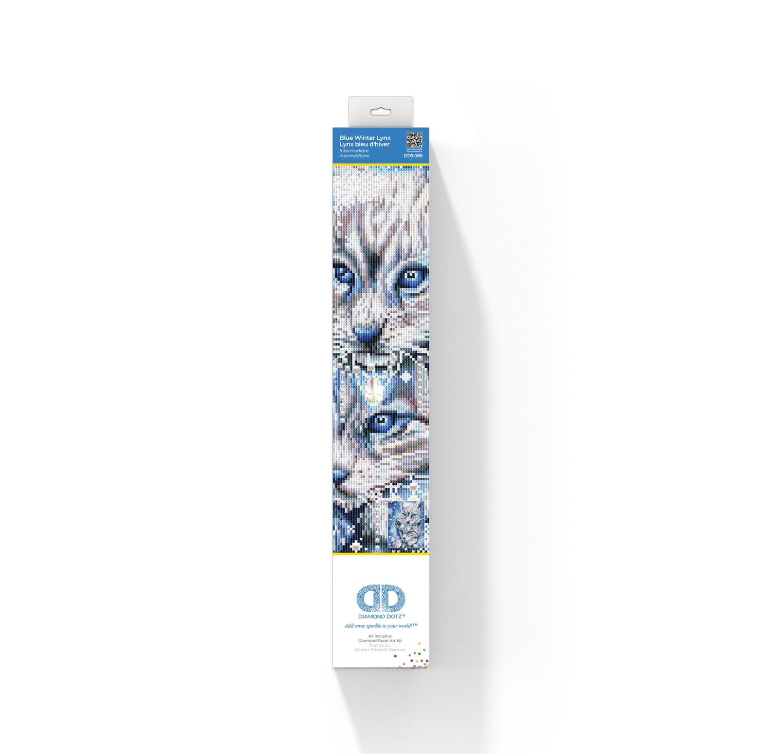 Diamond Dotz Blue Winter Lynx Diamond Painting Kits for Adults - Animals Diamond Art Kits a Relaxing Creative Craft Kit with Dotz Gems 17.6x13.7