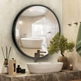 thumbnail image 6 of Scifil 30 Inch Black Round Mirror, Bathroom Vanity Wall Mirror, Modern Round Circle Wall Mirror with Metal Frame for Home Decor, Easy Hanging, 6 of 15