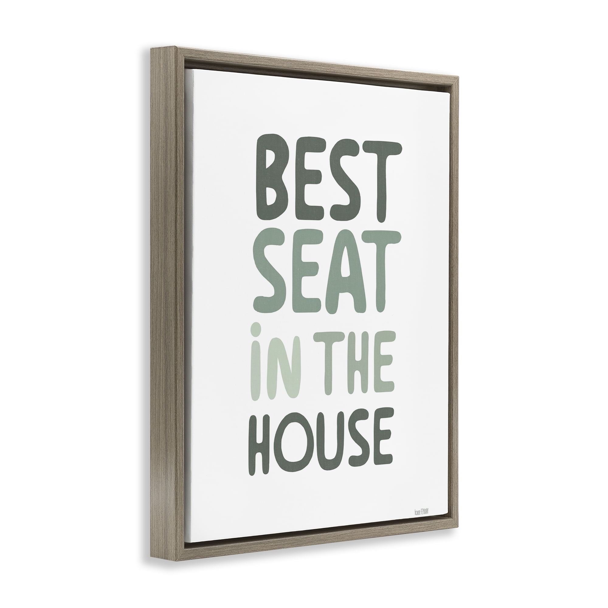 Stupell Industries Green Best Seat in House Brown Framed Floater Canvas Wall Art, design by House Fenway