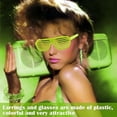 thumbnail image 5 of 80s accessories outfit women, 80s clothing women's set with bum bag, headband, leg warmers, bracelets, glasses and earrings for carnival neon 80s party outfit women, 5 of 7