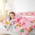 thumbnail image 4 of Castle Fairy Pink Initial Alphabet C 3 Pieces Queen Comforter Set for Kids Teens Children,Merry Christmas Xmas Ultra Soft Bedding Sets,Kawaii Cute Santa Claus Deer Bedding Comforter Set Breathable, 4 of 8