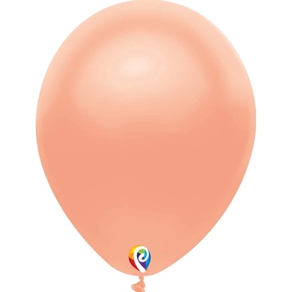 PartyMate - 12 Radiant Rose Gold Latex Balloons (100ct)