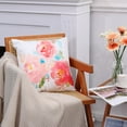 thumbnail image 3 of Set of 4 Throw Pillow Covers Peonies Summer Watercolor Floral Pink Flower Girly Pastel Mint Colorful Decorative Pillow Cases Home Decor Square 18x18 Inches Pillowcases, 3 of 6