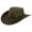 Tan Brown, variant on Rodeo Leather Outback Hat For Men and Women Shapeable Wide Brim - L - Tan Brown