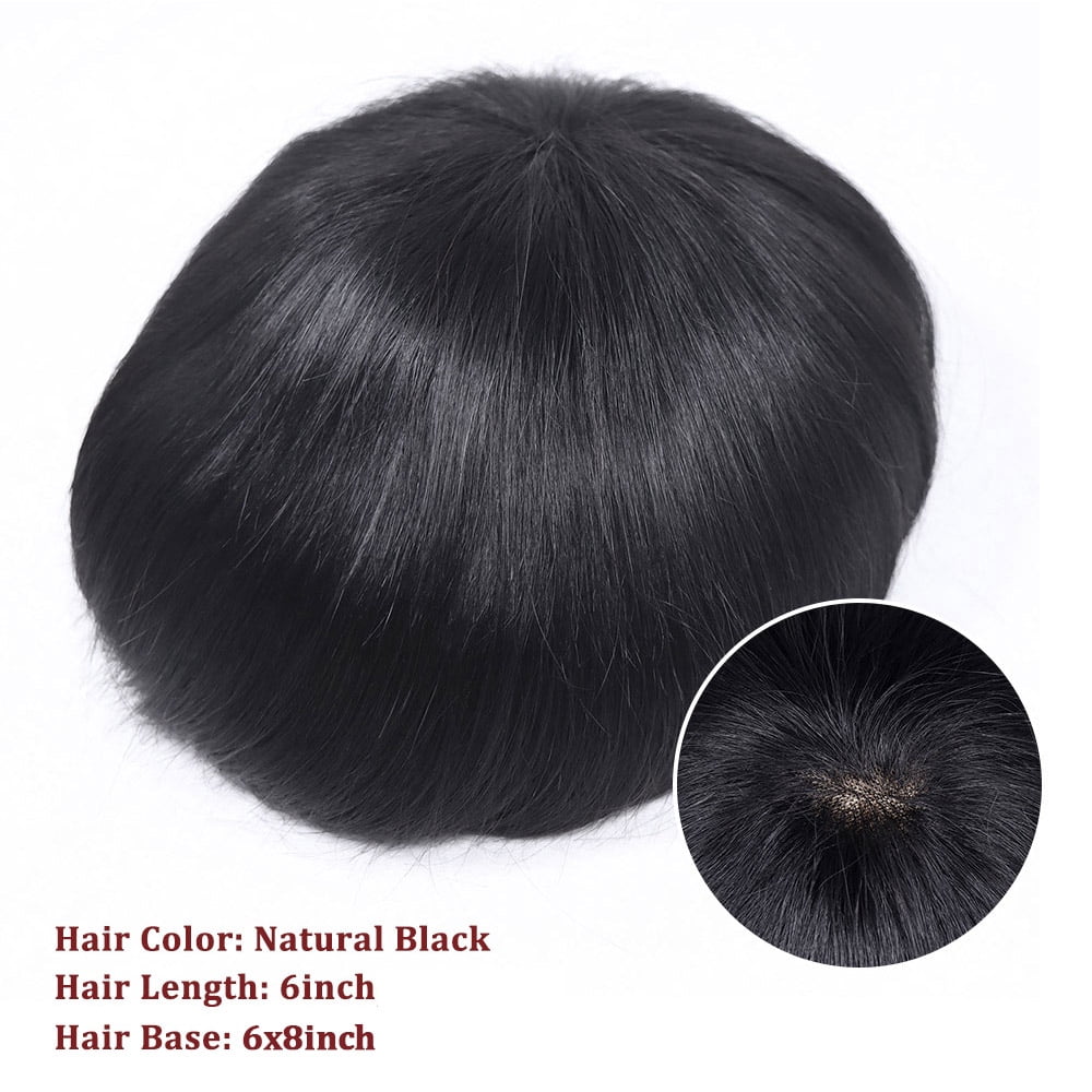100% Human Hair Toupee for Mens Hair Capillary Prothesis Durable Mono Lace Male Wig Replacement System Hairpiece Unit