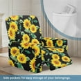 thumbnail image 3 of FOR U DESIGNS Sunflower Print Recliner Chair Covers Stretch Recliner Armchair Protector 4-Pieces Breathable Slip Covers for Sofas Couches with Elastic Bottom, 3 of 8