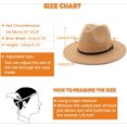 thumbnail image 3 of Women Vintage Style Wide Brim Wool Fedora Panama Hat with Belt Buckle, 3 of 5