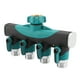 thumbnail image 4 of Conector de manguera de 4 vías de 3/4", divisor de agua para jardín, adaptador de grifo, válvula de cierre de manguera, 4 of 11