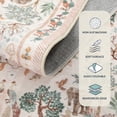 thumbnail image 5 of SUNDEREY 5'x7' Floral Washable Rugs, Boho Area Rug for Living Room, Soft Large Bedroom Rug 5x7ft Under Bed, Flower Non Slip Ultra Thin Carpet for Dining Room Nursery Office, Beige, 5 of 8