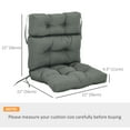 thumbnail image 3 of Outsunny Outdoor Seat/Back Chair Cushion Patio Chair Cushion w/ Ties Grey, 3 of 10