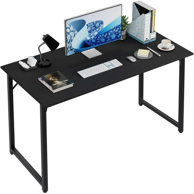 BestOffice Computer Desk, Home Writing Study Table Modern Simple Style PC, Metal Frame for Home Office, Black