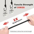 thumbnail image 2 of Bungee Cords with Hooks, Heavy Duty Outdoor Elastic Bungee Straps，No Odour Industrial Grade Bungee Rope for Securing Tarps, Luggage, Tents, Bikes or Garden Tidying 48inch 4Pcs (Black), 2 of 6