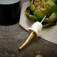 thumbnail image 4 of Wine Olive Oil Bottle Pourer Spouts with Rubber Dust Caps from (Gold, 2 pcs), 4 of 5