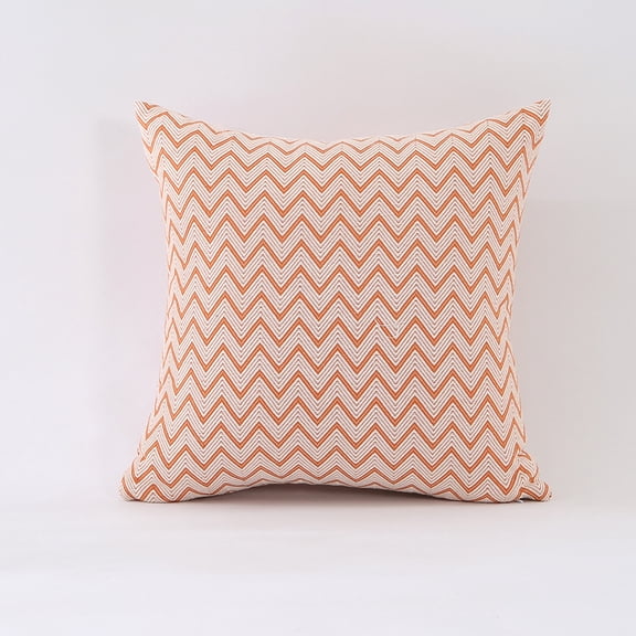 1pcs 18 inches Simple Modern Throw Pillow,Nordic Style Cushion Decorative Pillow for Couch,Sofa,Bedroom,Orange Geometry - Waves