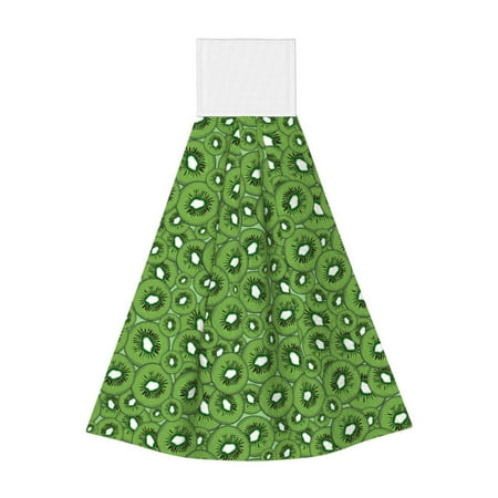 

Zufioo Kiwi Fruit Print Coral Fleece Velcro Hand Towel Hangable Absorbent Hand Towel Suitable for Kitchen Bathroom Household Items