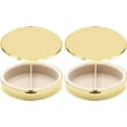 thumbnail image 3 of Set of 2 Oval-Shaped Pocket Purse Pill Box & Organizer With Dual Compartments (Gold Drops), 3 of 4