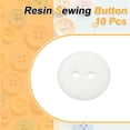 thumbnail image 3 of Uxcell 10Pcs Resin Sewing Button, 15mm 2 Holes Round Craft Buttons White, 3 of 6