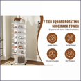 thumbnail image 2 of Rotating Shoe Rack 7-Tier 360° Revolving, Fits 28 Pairs, White | Modern | Bedroom, 2 of 19