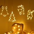 thumbnail image 5 of Cadena de luces LED navideñas de 5 piezas, lámpara de araña con ventosa para ventana, 5 of 5