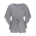 thumbnail image 6 of REALiKUN Womens Batwing Short Sleeve Rompers Summer Lightweight Flowy Baggy Shorts Jumpsuits Casual One Piece Beach Outfits, 6 of 7