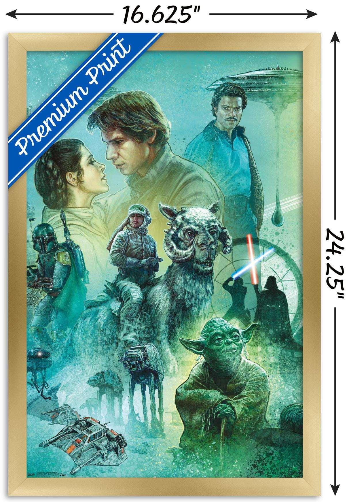 Star Wars: The Empire Strikes Back - Celebration Mural Wall Poster, 14.725" x 22.375", Framed