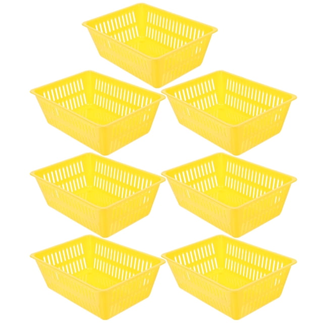WHAMVOX 7Pcs Red Plastic Multipurpose Storage Baskets Coin Sundries Organizer for Home and Office