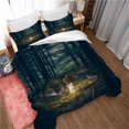 thumbnail image 1 of 3D Bosque Árbol Floral Luz del Sol Funda de edredón Juego de Ropa de Cama Funda Nórdica, 1 of 5