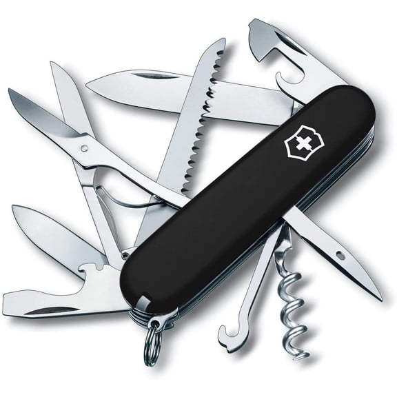 Victorinox Swiss Army Huntsman Pocket Knife, Black,91mm