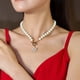 thumbnail image 1 of Adornos navideños, regalos navideños, collar de perlas navideñas, colgante de copo de nieve navideño, collar de cadena de clavícula personalizado, collar de festival de aleación, 1 of 6