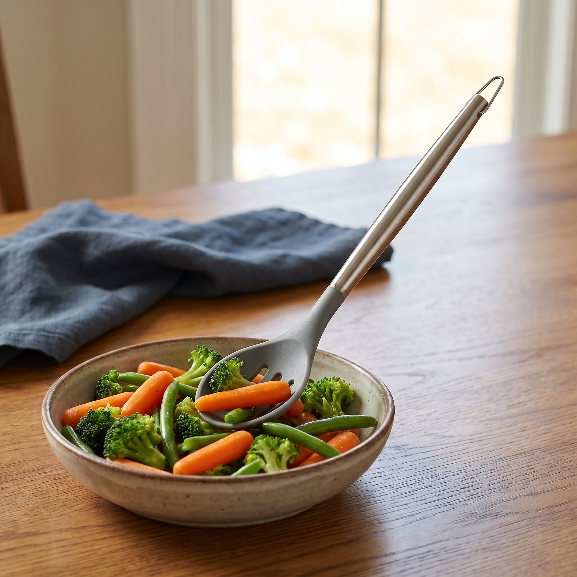 Unique Bargains Durable Non Stick Cookware Heat Resistant Silicone Spoon 13.4" x 2.8"