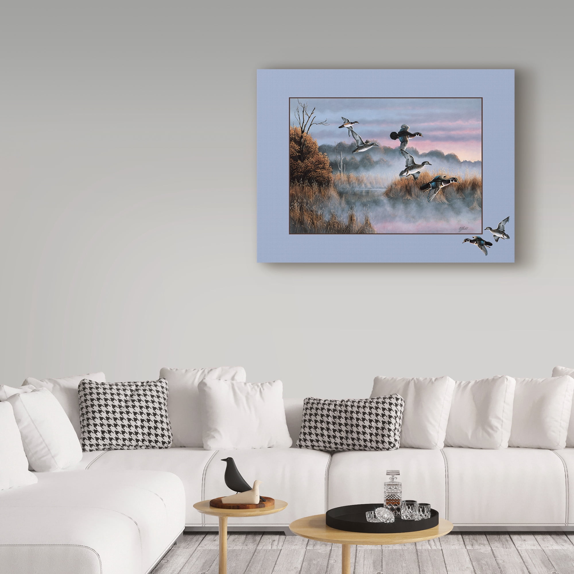 Trademark Fine Art 'Ducks In Flight' Canvas Art by Wilhelm Goebel