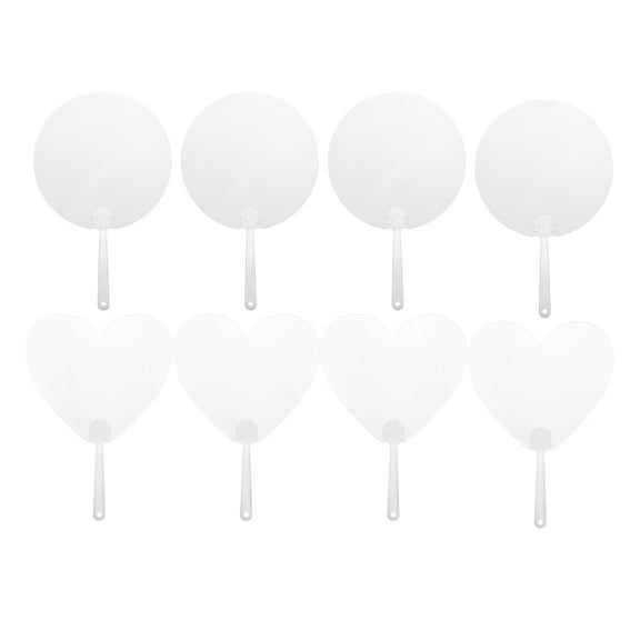 BESTYASH White Transparent Hand Fans 8 Pieces for Crafts, Party Favors, , and Home Decoration