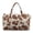 Brown Cow, variant on Quilted Travel Duffel Bag for Women Men Weekender Overnight Bag Monsetra Pink Hibiscus Print Lightweight Luggage Bags Women Hospital Bag for Labor & Delivery