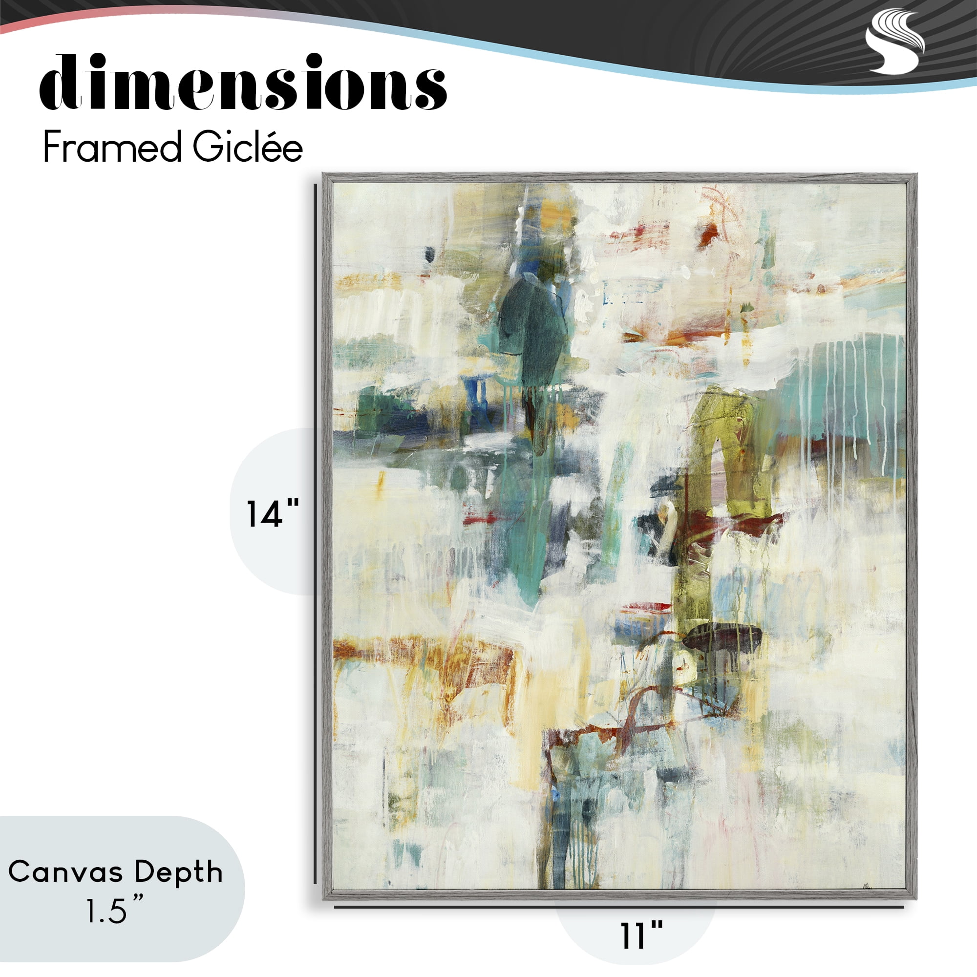 Stupell Industries Dynamic Paint Drips Gray Framed Giclee Art, design by Lisa Ridgers