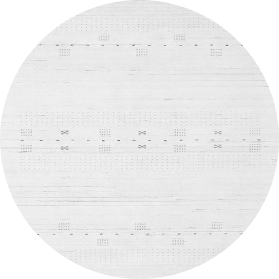 Ahgly Company Indoor Round Solid Gray Modern Area Rugs, 7' Round