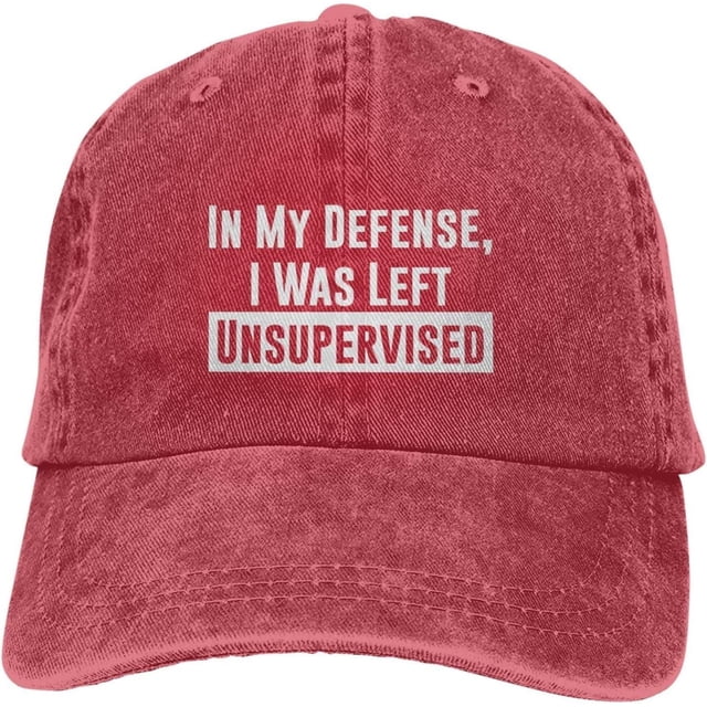 in My Defense I was Left for Unsupervised Baseball Cap Gavin Funny Trucker Hat Fun Snapback Black