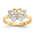 thumbnail image 1 of Diamond2Deal 14K Yellow Gold with w/Rhodium Butterfly Ring for Women Size 6, 1 of 7