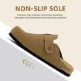 thumbnail image 3 of Adult Suede Clogs Cork Footbed Slippers Arch Support Potato Shoes Indoor Outdoor Slippers with Adjustable Buckle, 3 of 6