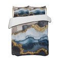 thumbnail image 2 of Navy Blue Brown Twin Size Down Alternative Comforter, Lightweight Comforter Quilt Bedding Set with Pillow Shams Luxury Modern Art Abstract All Seasons Bed Comforter Duvet Insert 68"x86", 2 of 7