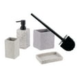thumbnail image 6 of Collection Stone Effect Gray Bath Accessory Set-4 pieces, 6 of 6