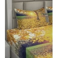 thumbnail image 2 of Forest Sheet Set, Colorful Foliage in the Autumn Park Evening View Natural Inspired Picture Print, Fitted and Flat Sheet with Pillowcases Bedding Accent 4 Piece Set, Full, Yellow Green, by Ambesonne, 2 of 4