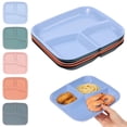 thumbnail image 2 of Evjurcn 5Pcs Divided Dinner Plates 3 Compartments Divided Dinner Plate Stackable Portion Control Plates Reusable Divider Plates for Kids and Adults Microwave and Dishwasher Safe, 2 of 7