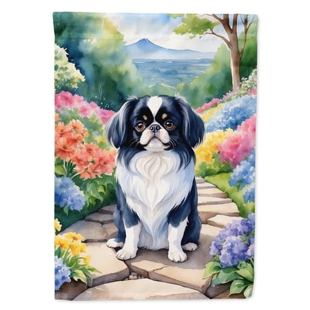 Japanese Chin Spring Path House Flag 28 in x 40 in