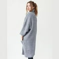 thumbnail image 2 of long cardigan sweater wo'men loose solid color V-neck jacket oblique pocket women oversized Loose Fit streetwear Office Lady, 2 of 6