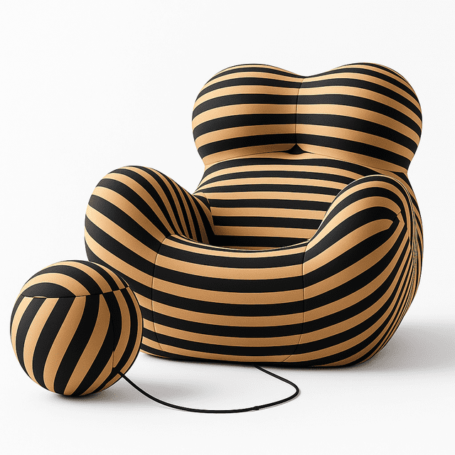 Sillón Individual Moderno con Ottoman AIRJOL™ YY-83 | Sofá de Acento Aesthetic, Tela Suave, Diseño Contemporáneo para Sala y Recámara