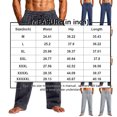 thumbnail image 3 of Men's Straight Leg Waffle Pants,Elastic Drawstring Waist Loose Fit Casual Trousers, Lightweight Breathable Textured Daily Streetwear Clothes with Pockets Blue 5XL, 3 of 6